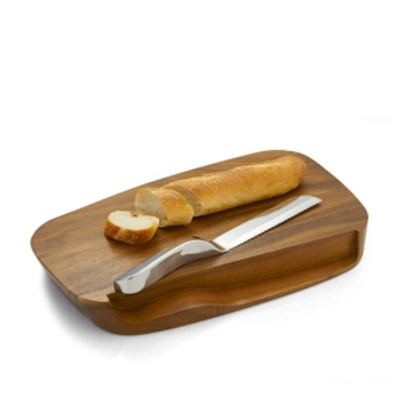 Nambe Nambé Blend Bread Board With Knife In Brown