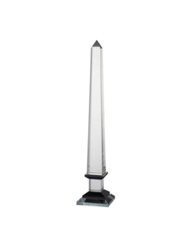 Ab Home Glass Obelisk With Black Base