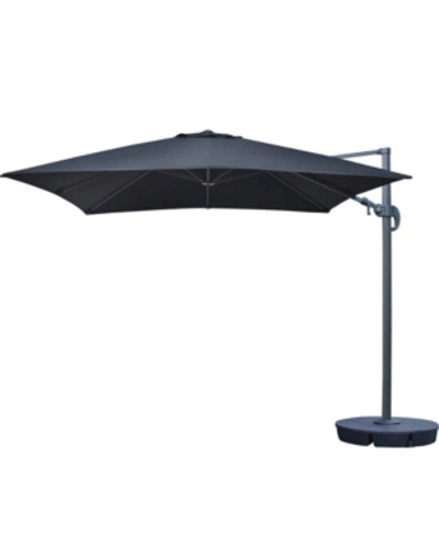 Blue Wave Santorini Ii 10' Square Cantilever Umbrella In Blue Sunbrella Acrylic In Black