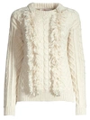 TORY BURCH WOMEN'S FRINGE ECO WOOL SWEATER,0400011968056