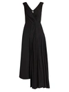 Marni Gathered Poplin Midi Dress In Black