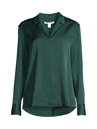 Hugo Boss Women's Bailie Crepe De Chine Blouse In Pine