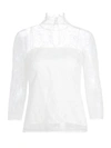 Adam Lippes Women's Chantilly Lace Turtleneck Top In Ivory