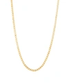 ITALIAN GOLD POLISHED 22" CURB CHAIN IN SOLID 10K YELLOW GOLD