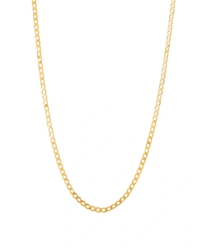 Italian Gold Polished 22" Curb Chain In Solid 10k Yellow Gold