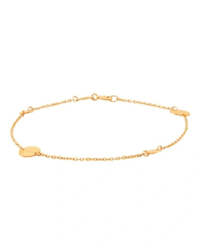 Macy's Polished And Diamond Cut Graduated Burst Disk Bracelet In 10k Yellow Gold