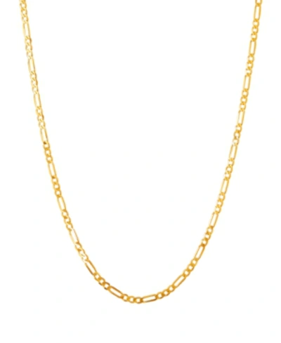 Italian Gold Polished 22" Figaro Chain (1.85mm) In 10k Yellow Gold