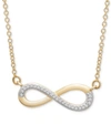 Wrapped Diamond Infinity 17" Pendant Necklace (1/20 Ct. T.w.) In 14k Gold, Created For Macy's In Yellow Gold