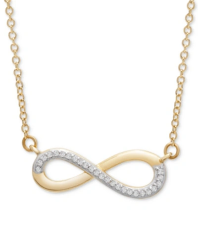 Wrapped Diamond Infinity 17" Pendant Necklace (1/20 Ct. T.w.) In 14k Gold, Created For Macy's In Yellow Gold