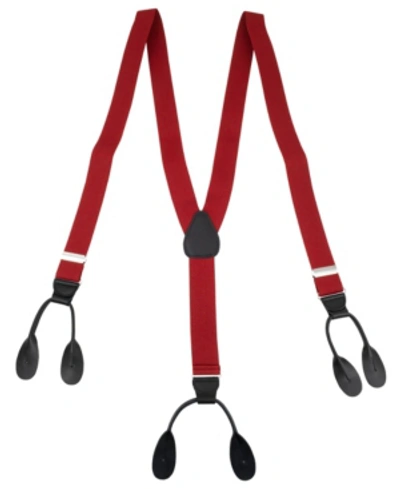 Status Men's Button-end Suspenders In Red
