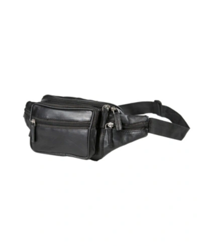 Champs Genuine Leather Waist Pack In Black