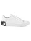 MOSCHINO LOGO LEATHER SNEAKERS,400013339556
