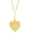 Roberto Coin Women's Venetian Princess 18k Yellow Gold & Diamond Heart Pendant Necklace