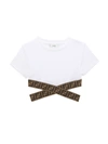 FENDI LITTLE GIRL'S & GIRL'S LOGO-TAPE CUTOUT COTTON T-SHIRT,400013519323