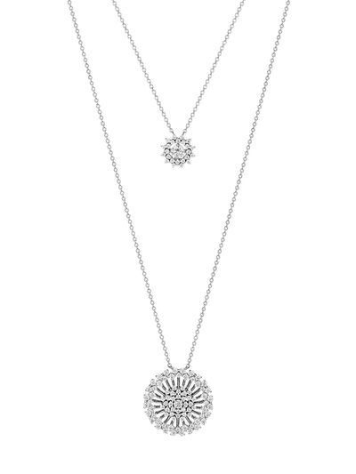 Adriana Orsini Svelte Rhodium-plated Silver & Cubic Zirconia Layered Pendant Necklace