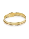 ADRIANA ORSINI SVELTE 18K YELLOW GOLDPLATED & CUBIC ZIRCONIA LINE BRACELET,400013569563