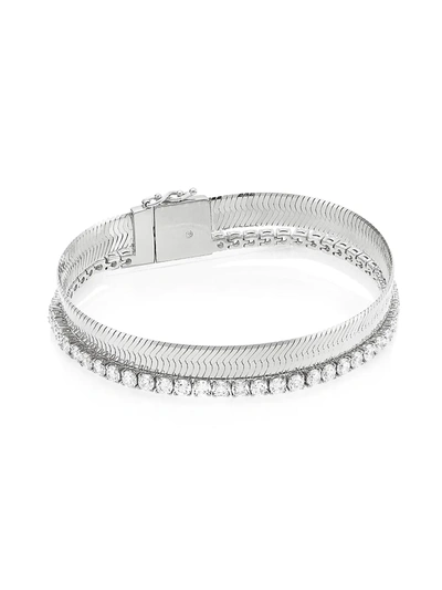 Adriana Orsini Svelte Rhodium-plated & Cubic Zirconia Line Bracelet