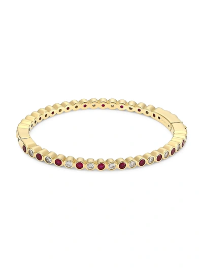 Adriana Orsini Svelte 18k Yellow Goldplated Cubic Zirconia & Corundum Bezel Bracelet