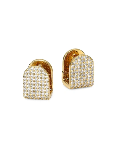Adriana Orsini Svelte 18k Yellow Goldplated Cubic Zirconia Huggie Earrings