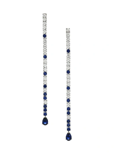 Adriana Orsini Svelte Rhodium-plated Cubic Zirconia & Nano Crystal Linear Earrings