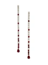 ADRIANA ORSINI SVELTE 18K YELLOW GOLDPLATED CUBIC ZIRCONIA & CORUNDUM LINEAR EARRINGS,400013569601