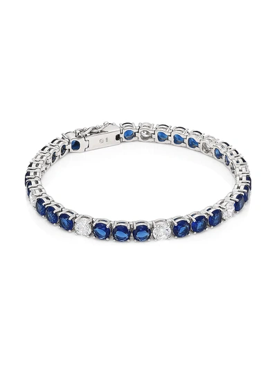 Adriana Orsini Rhodium-plated Silver, Cubic Zirconia & Sapphire Bracelet