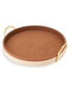 Ralph Lauren Garrett Leather & Canvas Tray In Neutrals