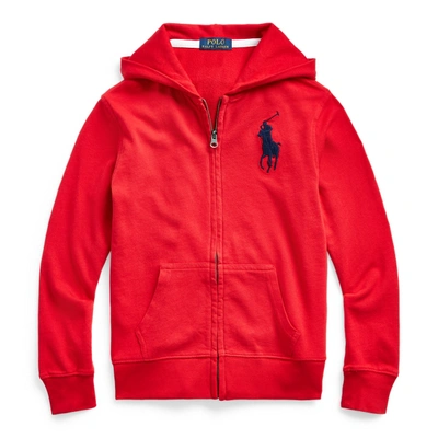 Polo Ralph Lauren Kids' Big Pony Spa Terry Hoodie In Rl 2000 Red