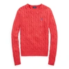 Polo Ralph Lauren Cable-knit Cotton Sweater In Coral