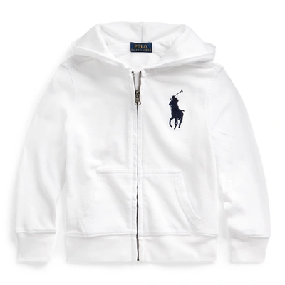 Polo Ralph Lauren Kids' Big Pony Spa Terry Hoodie In White