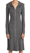 Rag & Bone Olivia Zip Front Merino Wool Sweater Dress In Derby