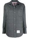 Thom Browne Oversize Quilted Down Shirt Jacket In Grey