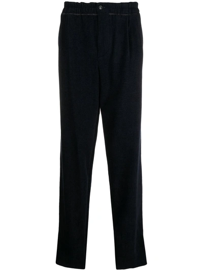 Giorgio Armani Paperbag Waist Wide-leg Trousers In Blue