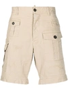 Dsquared2 Cargo Shorts With Destroyed Details In Beige