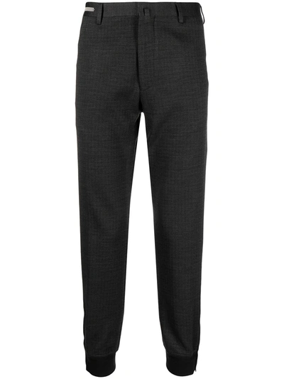 Corneliani Fine Knit Ankle Grazer Trousers In Grey