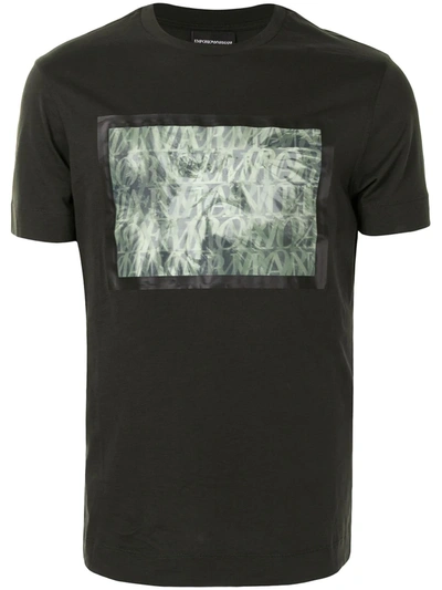 Emporio Armani Graphic-print Short-sleeve T-shirt In Green