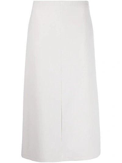Patrizia Pepe Front Slit A-line Skirt In Neutrals