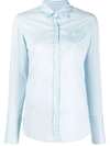 Nili Lotan Long-sleeved Cotton Shirt In Blue