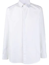 Saint Laurent Straight Hem Buttoned Shirt In White