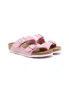 Birkenstock Arizona Double-buckle Glitter Sandals In Pink