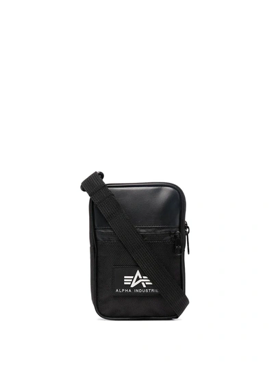 Alpha Industries Logo-patch Messenger Bag In Black