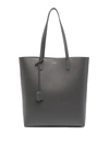 Saint Laurent North/south Shopping Leather Tote In Grey
