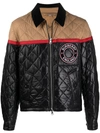 BURBERRY COLOUR-BLOCK QUILTED JACKET