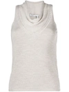 AGNONA COWL-NECK KNITTED TANK TOP