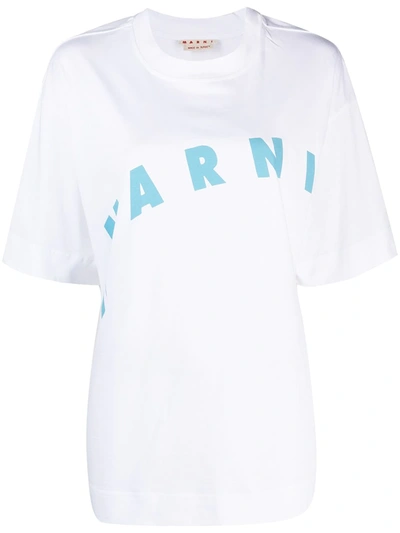 Marni Oversized Logo-print T-shirt In White