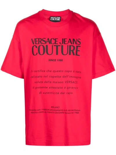 Versace Jeans Couture Etichetta 图案印花t恤 In Red