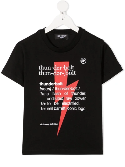 Neil Barrett Kids' Thunderbolt T-shirt In Black