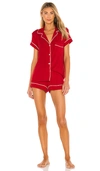 Eberjey Gisele Jersey Knit Shorty Pajamas In Haute Red