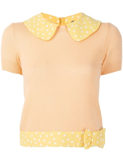 Pre-owned Louis Vuitton  Polka Dot Knitted Top In Yellow