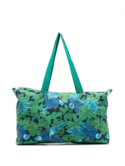 Pre-owned Hermes  Leaf-print Beach Bag In Green